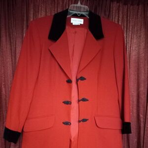 Casual Corner Red Jacket and Skirt Set